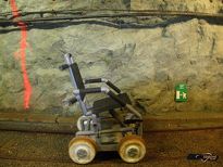 Schaubergwerk Prettau - Rollstuhl auf Schienen